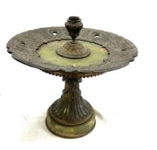 Brass marble centre piece candle holder, approximate measurements: Height 11 inches, diameter 11