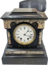 Antique Linford mantle clock and key, untested