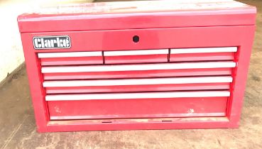 Clarke metal tool box, 6 drawers to includes sockets, spanners, screwdrivers etc