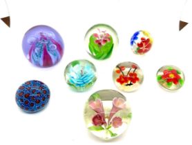 Selection of assorted glass paper weights