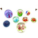 Selection of assorted glass paper weights