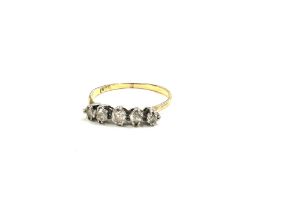 18ct gold and platinum five stone diamond ring 1.9 grams in total size Q.5.