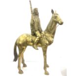 Large vintage brass Red Indian on a horse overall height 28 inches