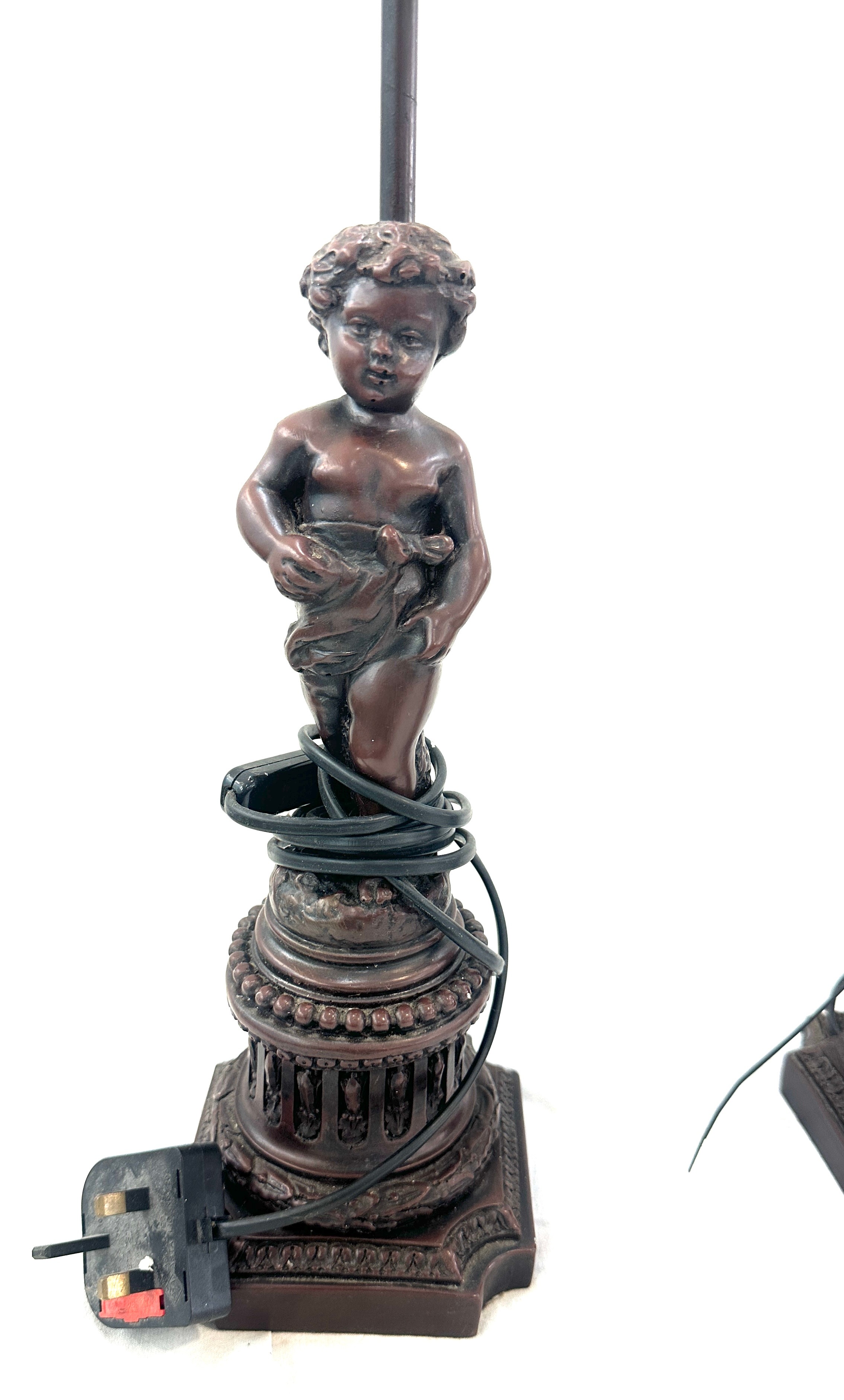 Pair of art deco style cherub lamps, untested 22 inches tall - Image 2 of 3