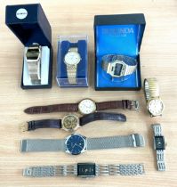 Selection of vintage gents watches to include Sekonda etc