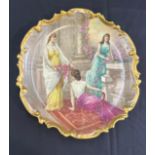 China wall plate / charger, portraying ladies, overall diameter 12 inches