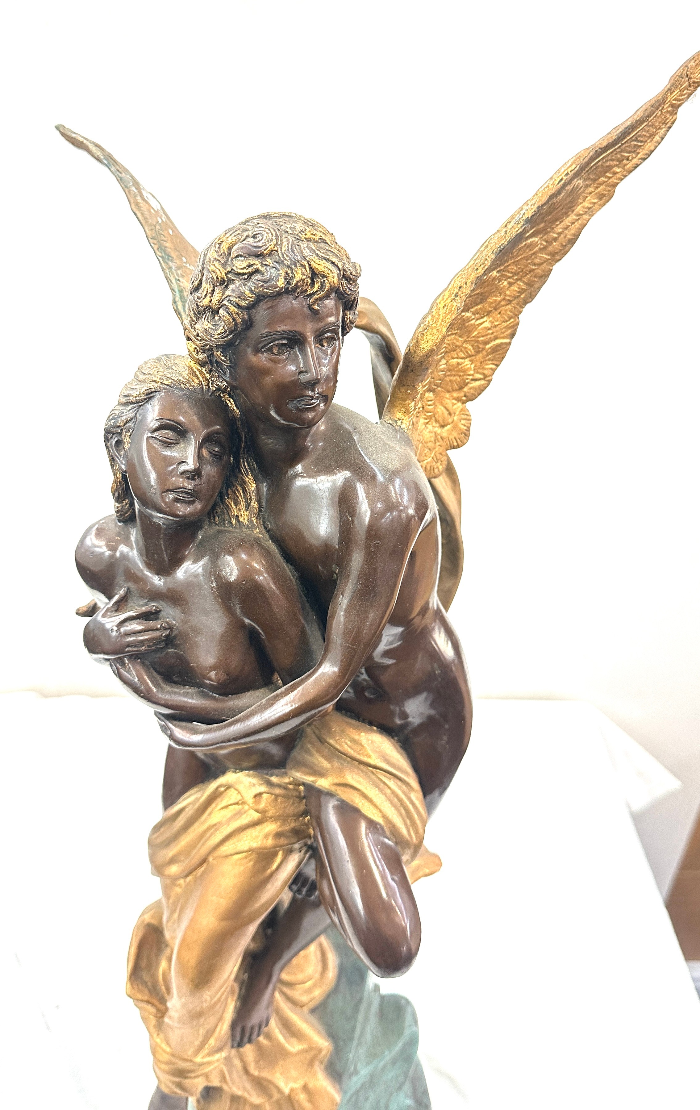 Heavy brass cold painted angel nude figure, approximate height 26 inches - Bild 3 aus 4