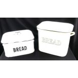 2 Vintage enamel bread bins