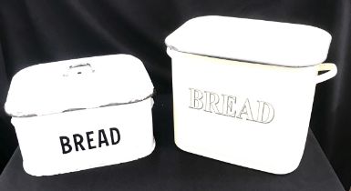 2 Vintage enamel bread bins