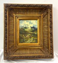 Gilt framed print on a canvas measures 20 inches tall 18 inches wide