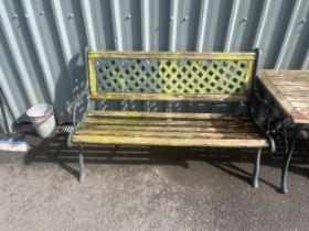 Vintage Cast iron end bench measures approximately