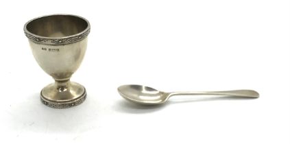 Silver egg cup and spoon, total weight 62.6grams