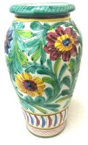 Large hand painted vase overall height 18 inches