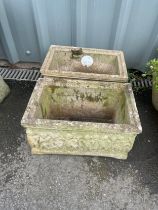 Pair of rectangle Concrete garden planters measures approximately