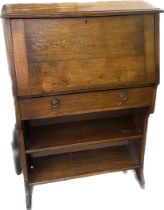 Oak bureau book case measures approx 45 inches tall, 31 wide and 13 deep