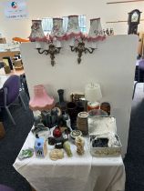 Selection of collectables includes book ends, onyx etc