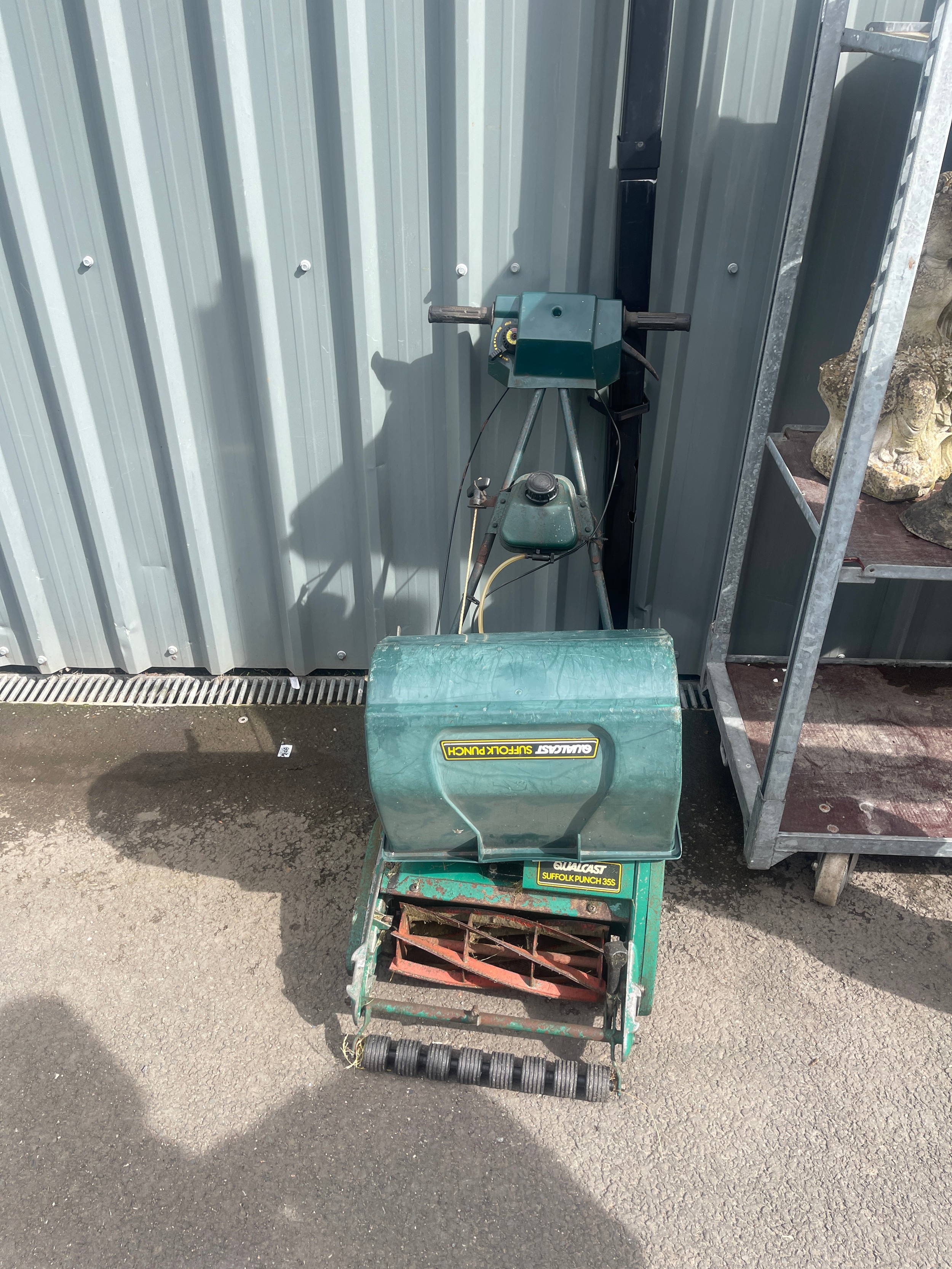 Vintage Qual cast Suffolk Punch lawn mower, untested - Image 3 of 3