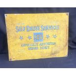 Vintage ' Self Drive Service SDS repair agent' metal sign measures approx 14 x 12 inches