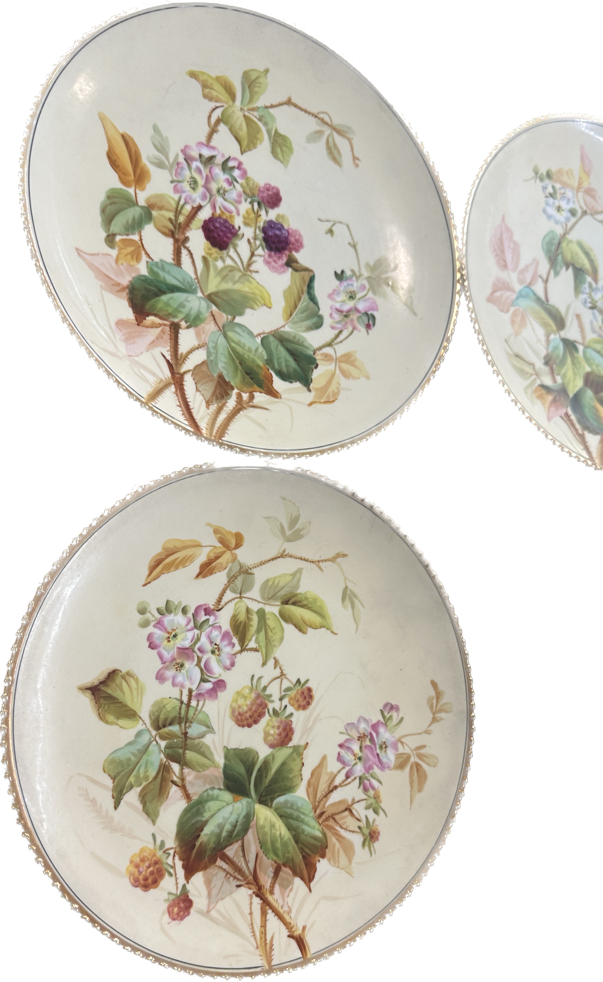 Six Victorian hand painted Aynsley cabinet plates and an Aynsley orchard gold plate - Image 2 of 4