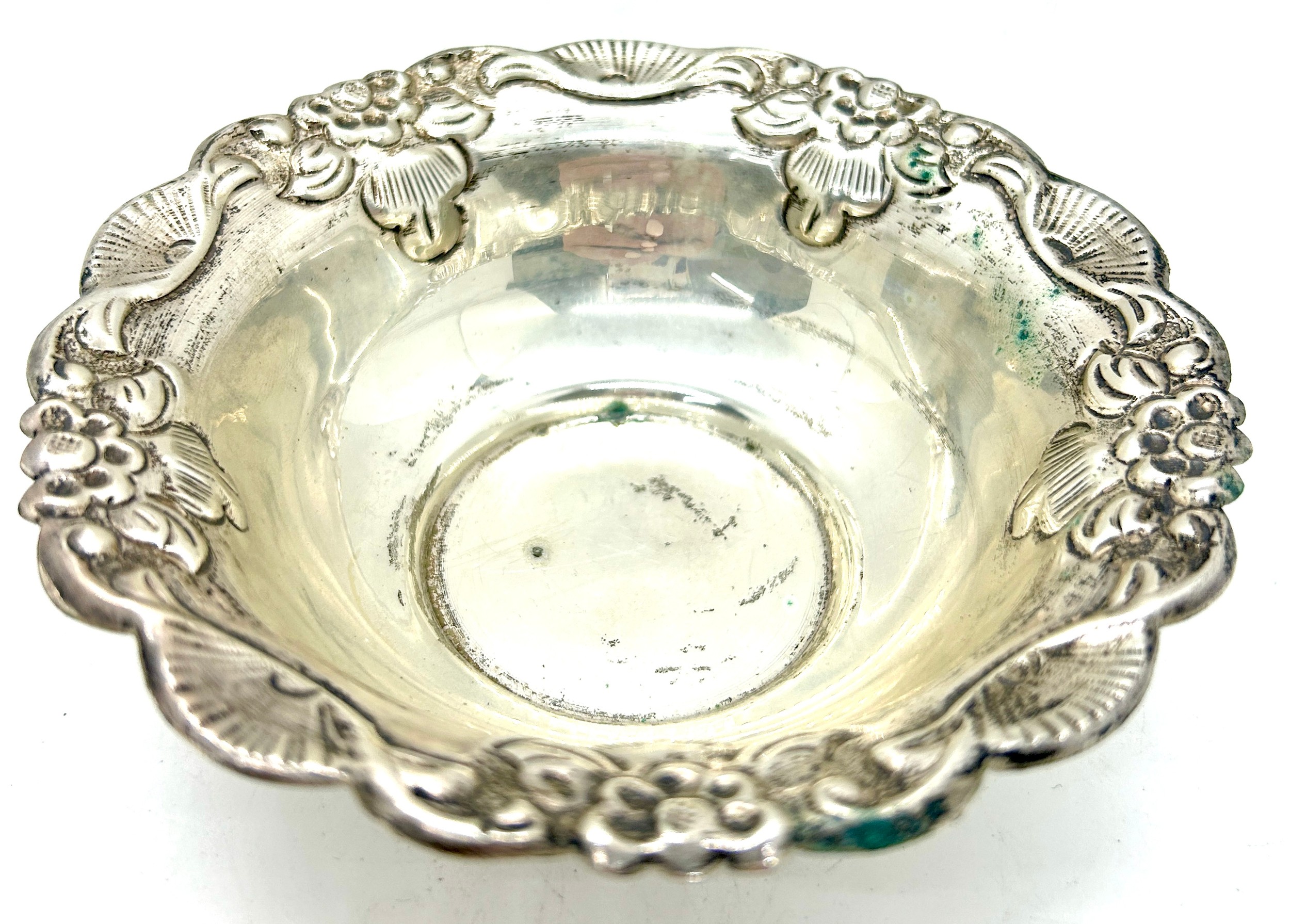 Pair continental silver trinkets / dishes, approximate height 3.5 inches, diameter 12.5 inches - Image 2 of 3