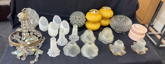 Selection of vintage glass lamp shades