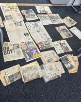 Vintage original newspapers on ' Man on the Moon' , ' Coronation' 1969 daily mirror etc