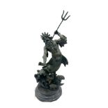 Vintage bronzed figure of Briseida God of the Sea overall height 15 inches