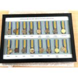 A frame set of 16 x WW1 inter-allied miniature victory medals