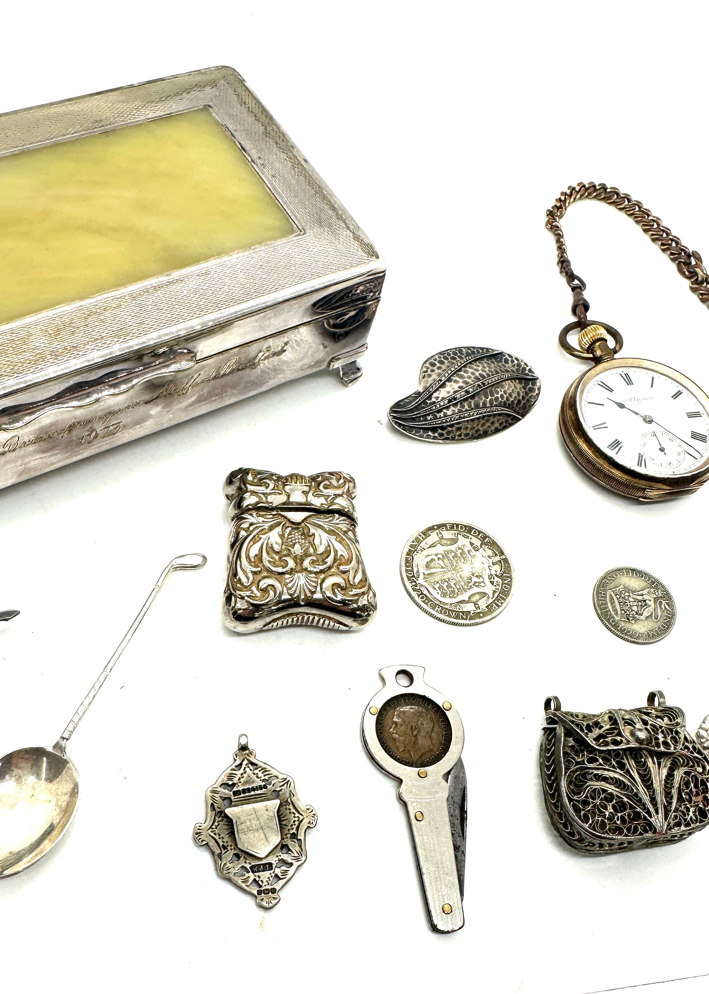 Selection of collectables includes Pocket watch, silver items etc - Image 4 of 5