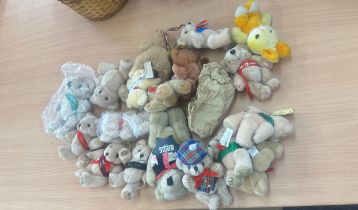 Selection of assorted miniature teddies, 5 inches tall