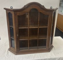 French oak wall cabinet measures approx 27 inches wide by 27 tall