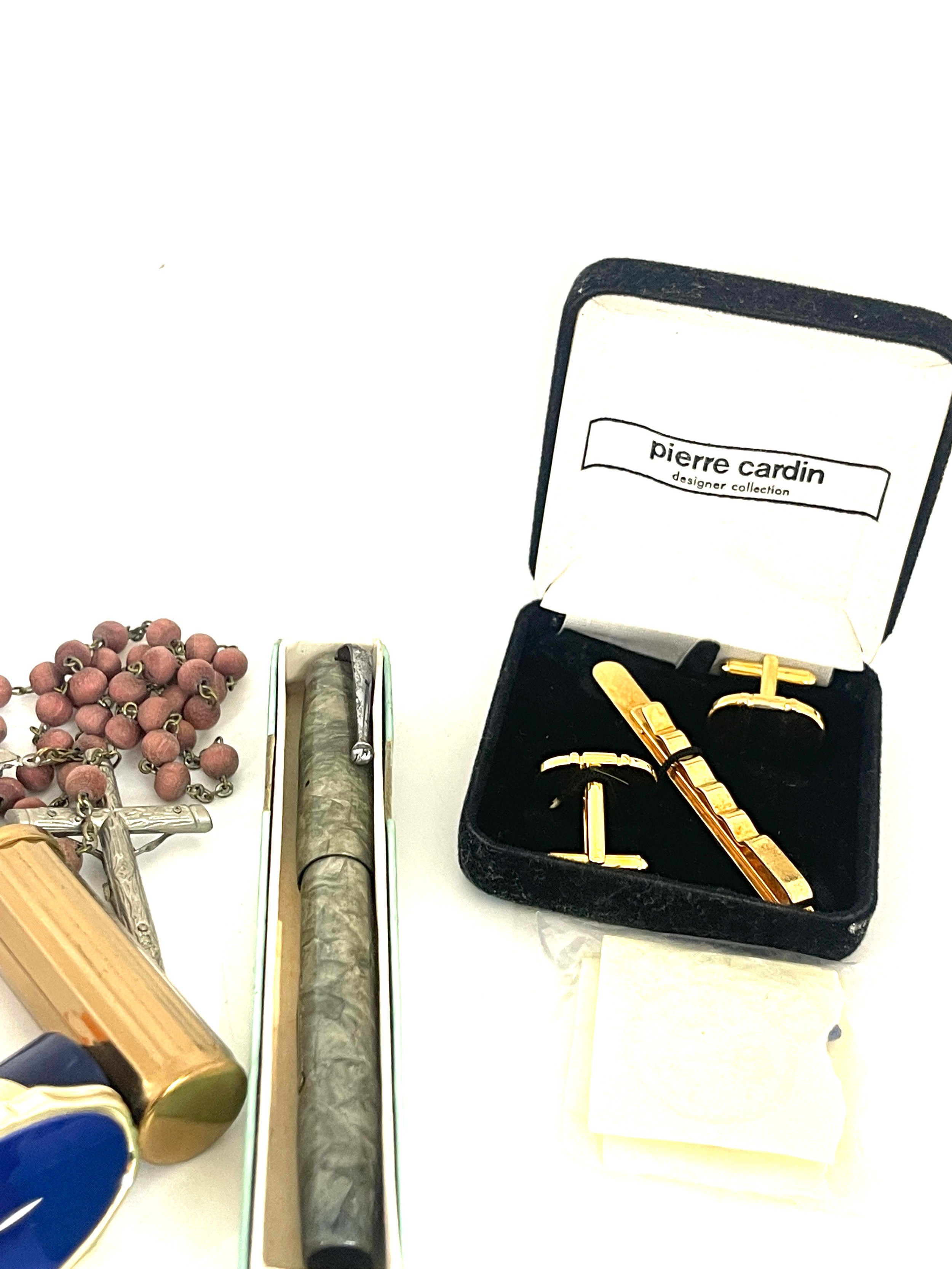 Selection of miscellaneous costume jewellery includes Lipstick holders, 14ct gold nib fountain pen - Image 4 of 8