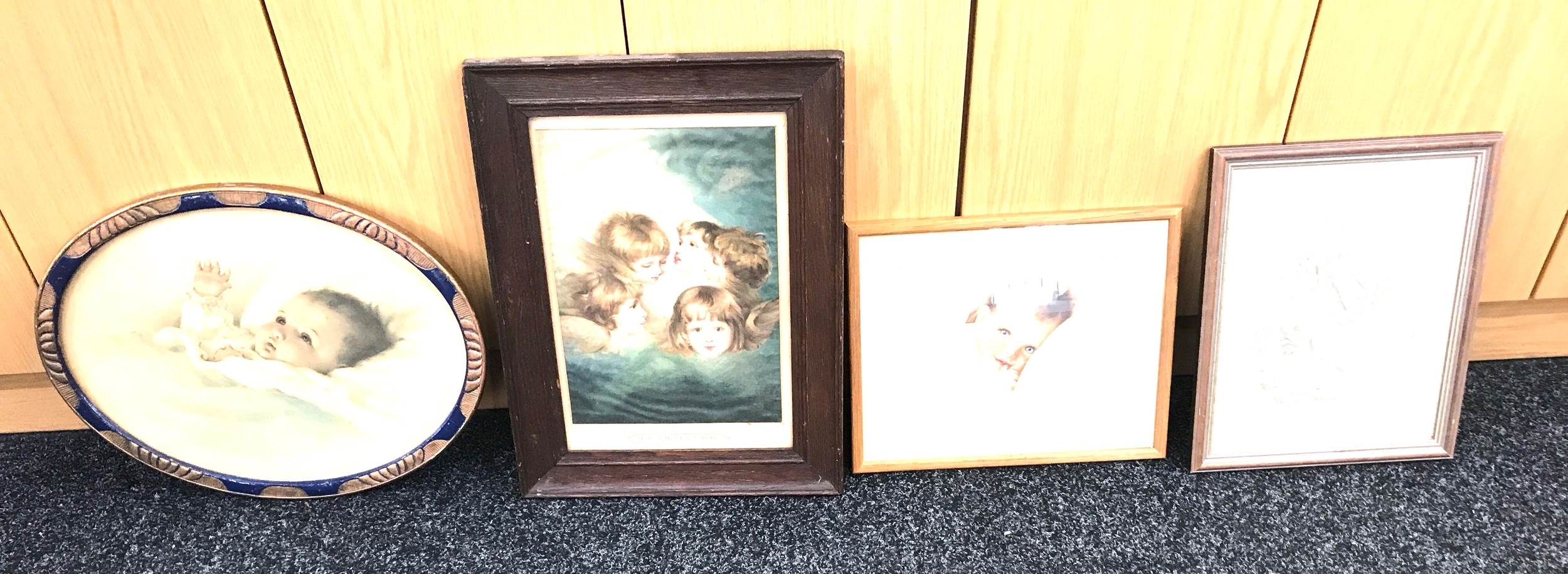 Selection of framed prints, largest measures approximately 18 inches by 13 inches