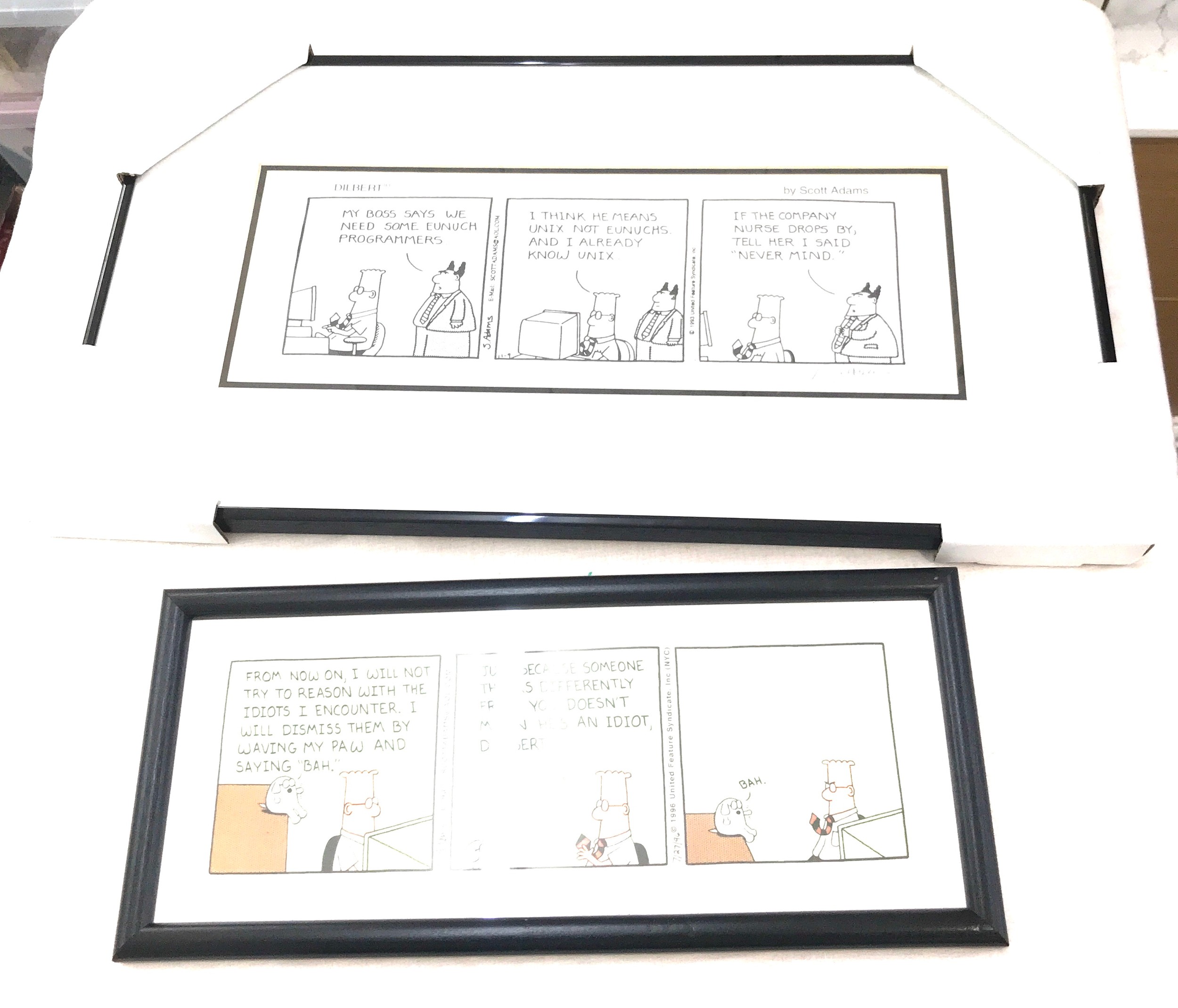Scott Adams, 20th century, Dilbert cartoon print, limited edition no. 766/850, signed in pencil to