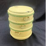 Vintage enamel stackable food containers