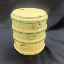 Vintage enamel stackable food containers