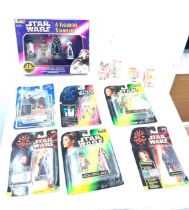 Star Wars 4 figure stampers, Kenner Star Wars figures Leia, Luke Skywalker, Princess Leia and
