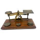 Set of vintage brass scales and weights