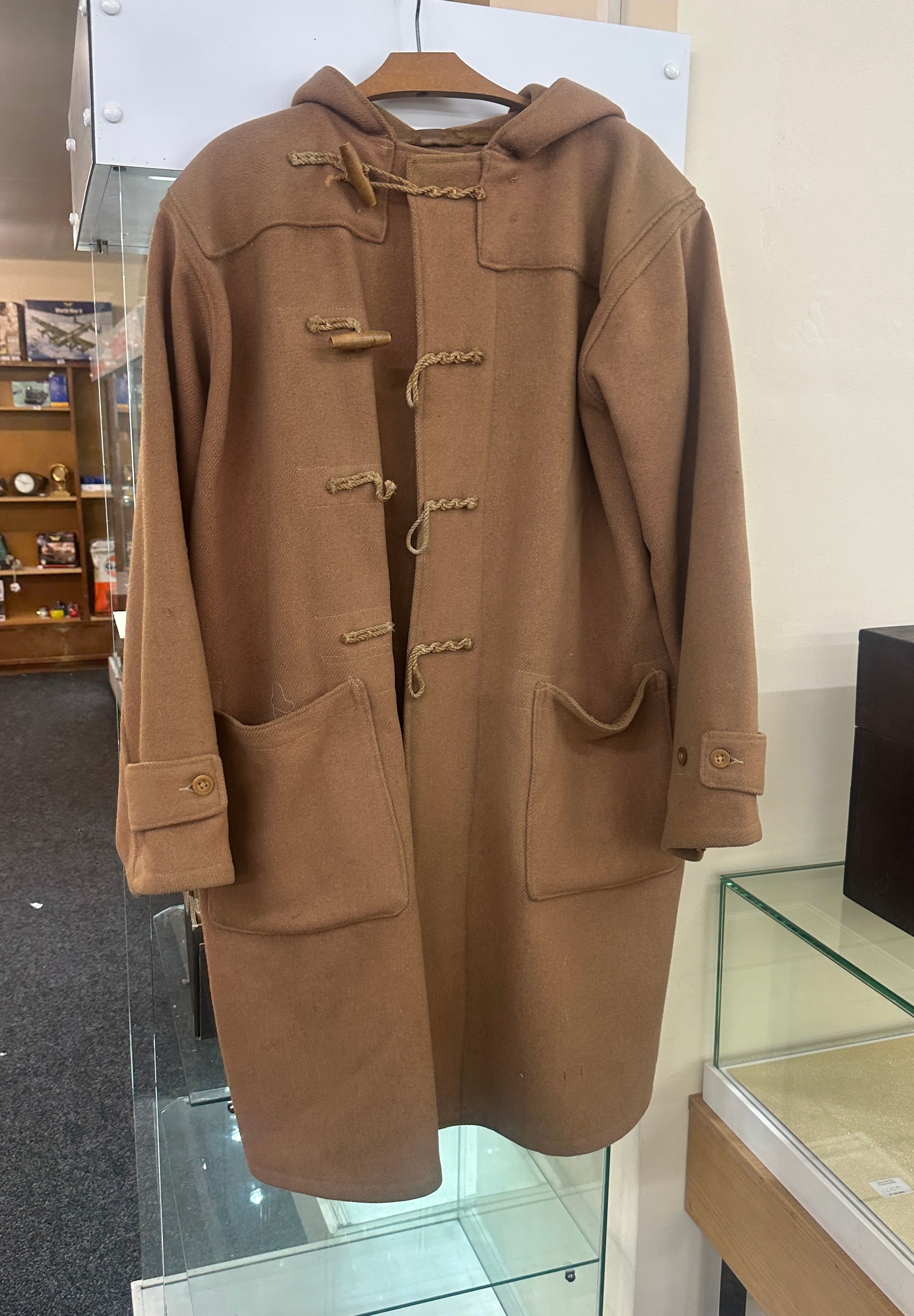 Vintage beige mens Navy duffle coat - Image 3 of 3