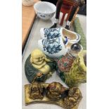 Selection of oriental items includes Buddha figures etc