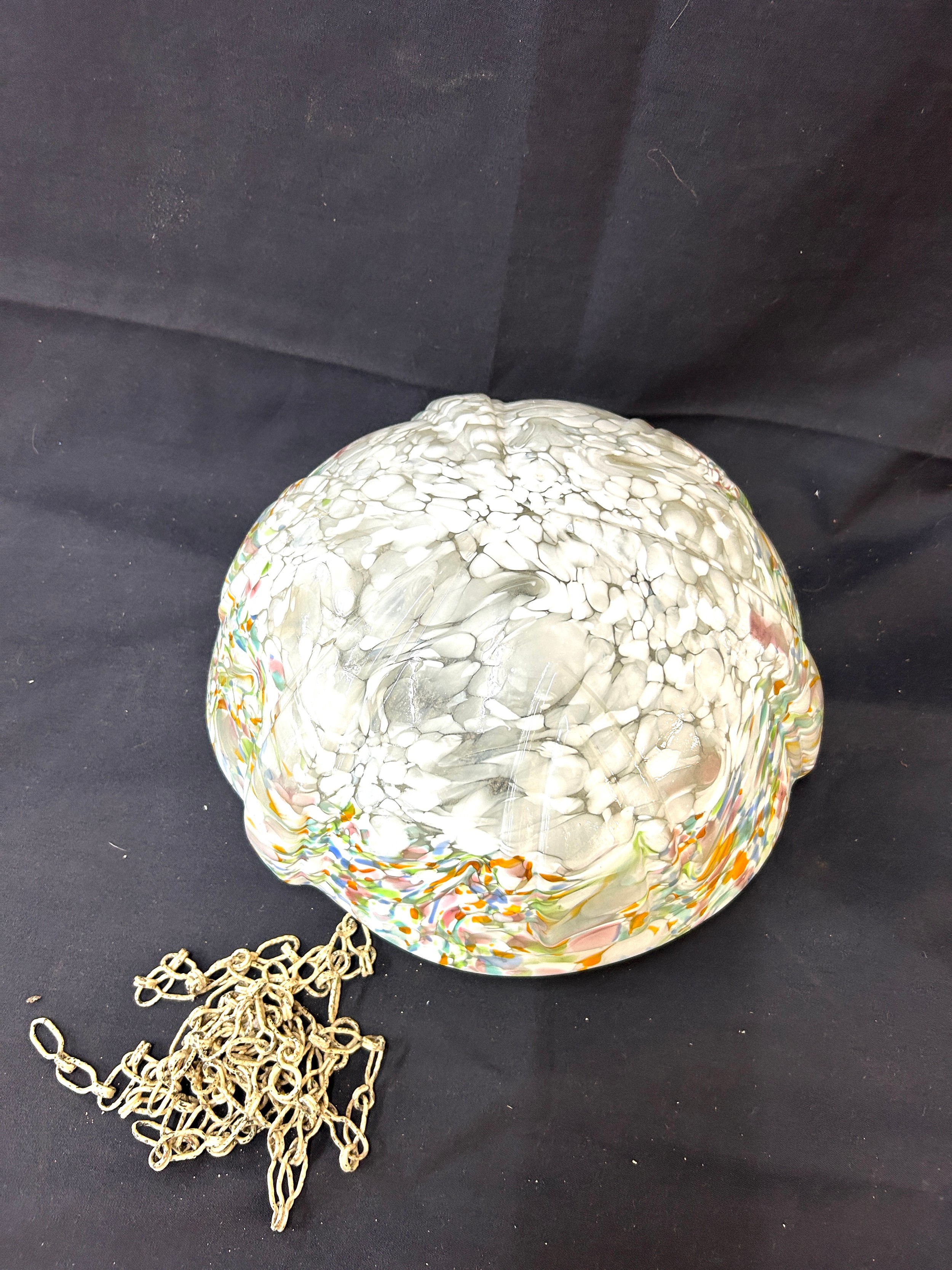 Antique glass light shade, measures approximately 6 inches tall 13 inches diameter - Image 3 of 3