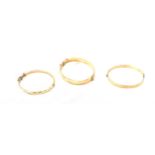 3 rolled gold bangles, overall weight 41g