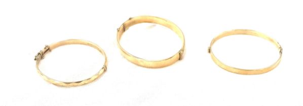 3 rolled gold bangles, overall weight 41g