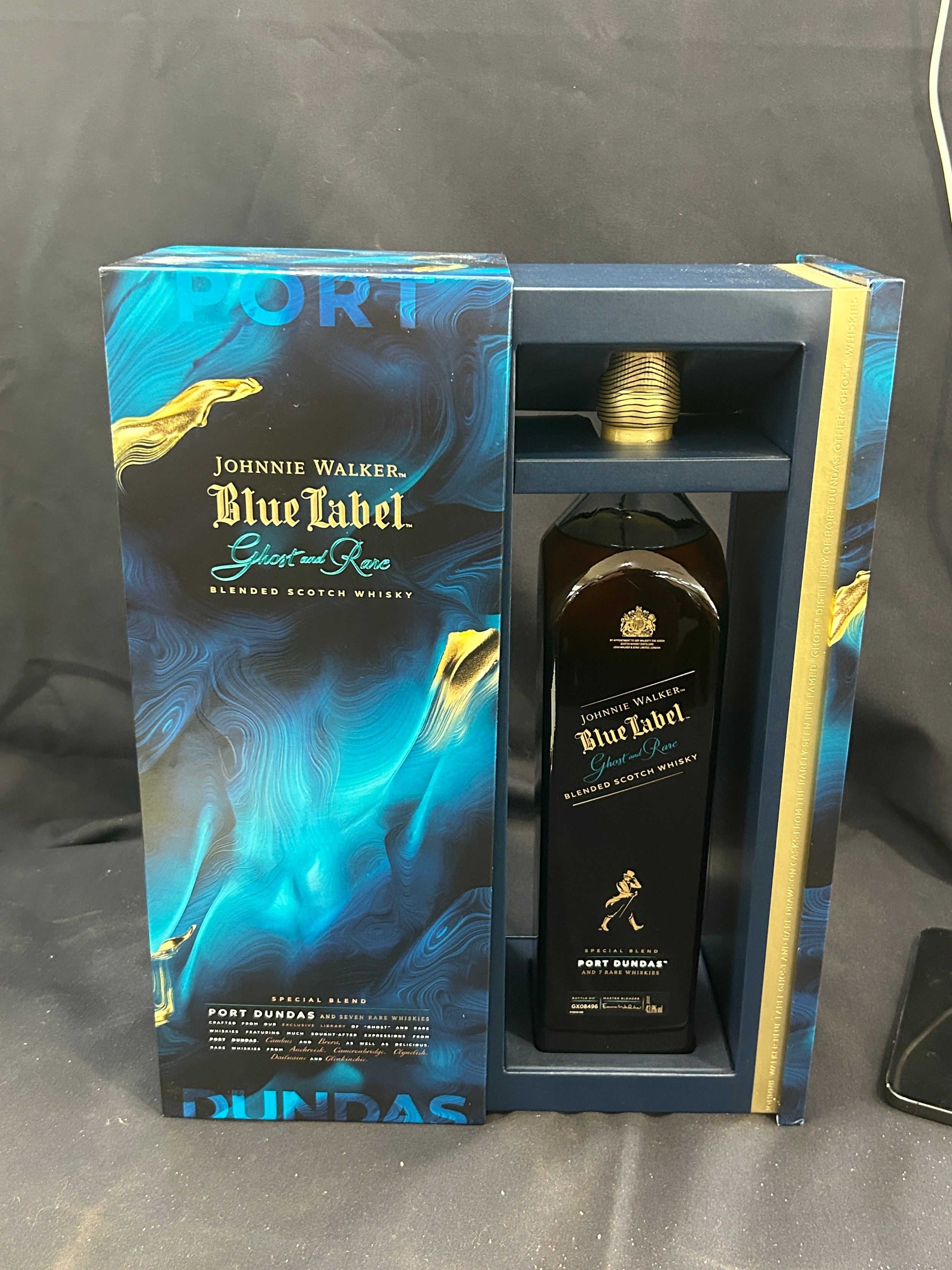 Boxed 1 litre bottle of Johnnie Walker Blue Label Ghost and rare whisky, sealed - Image 4 of 6