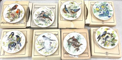 Set of 8 German ALT Tirschenreuth hand painted birds collectors plate