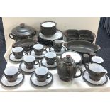 Denby Marrakesh dinner service, 43 pieces in total includes Tureen, cups, saucers, plates, salt