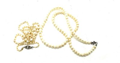 2 Cultured pearl necklaces
