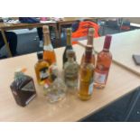 Selection of sealed bottles of wine to include white ,rose, small bottle of whisky, Vodka etc, all