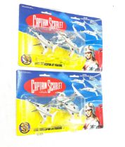 2 x Captain Scarlet Angel Interceptor jet fighters in original packaging