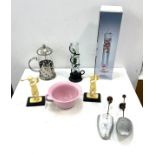 Selection of collectables includes glass Thermometer, shoe lasts etc